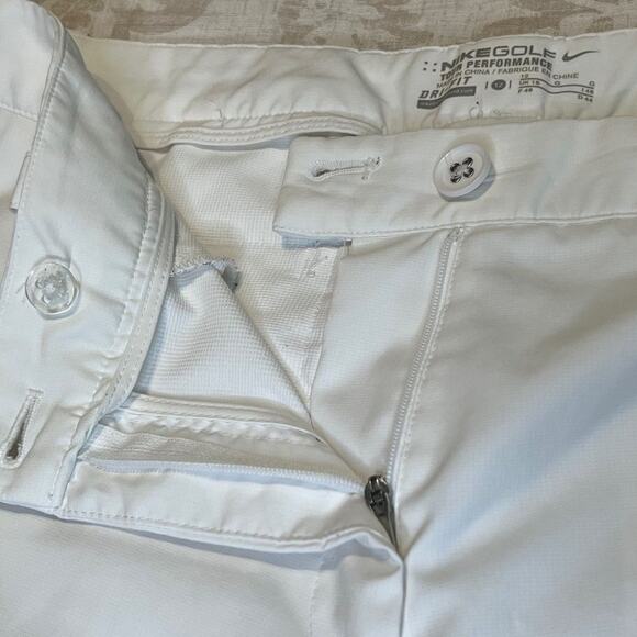 Nike Golf womens pants Tour Performance Dry Fit white crop length pockets Sz 12 - Picture 7 of 10